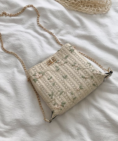 KW80965 Stylish Flower Women's Sling Bag White